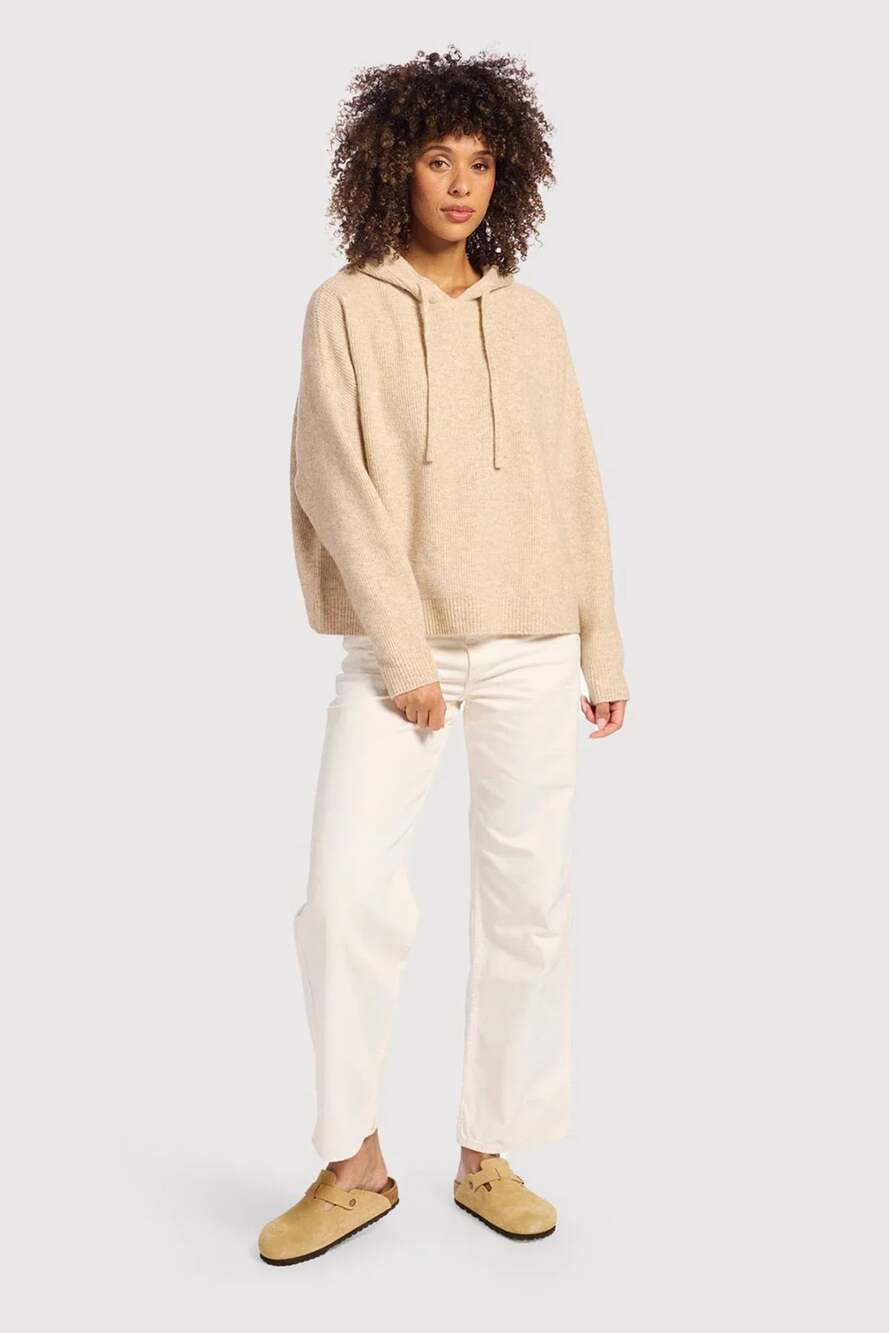 Nuuds Cloudtech Hoodie Sweater Oatmeal Beige Size Medium